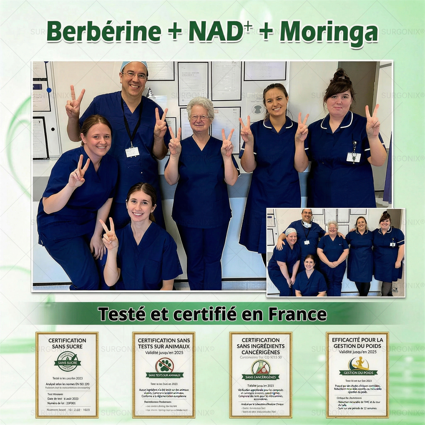 Surgonix® | Moringa | Berbérine & NAD+ – Patch nano-microneedle 10-en-1 | Soutien du métabolisme & du cœur